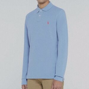 Vintage Polo Ralph Lauren Logo-Embroidered 100% Cotton Long Sleeve Polo Shirt.